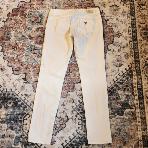 Guess Jeans Daredevil Skinny Leg White Denim With Stretch Size 28 - Picture 2 of 10